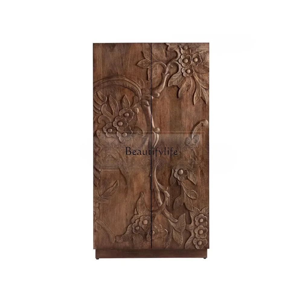 FG44French Retro Solid Wood Wardrobe Mid-Ancient Walnut Double Door Hallway Locker Modern Minimalist Wardrobe
FG44French Retro Solid Wood Wardrobe Mid-Ancient Walnut Double Door Hallway Locker Modern Minimalist Wardrobe
