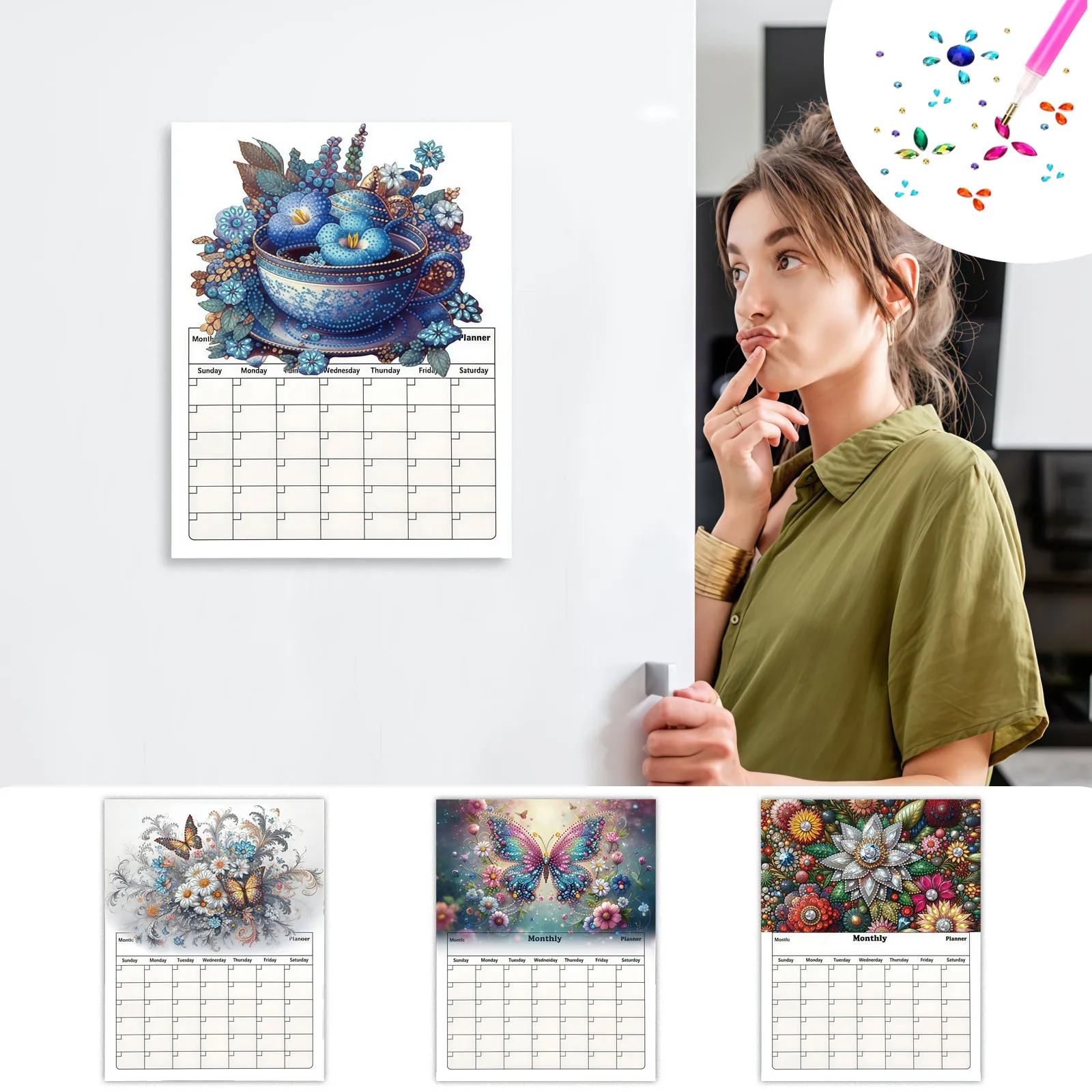 1 5D DIY комплект алмазной живописи с цветком бабочки, доска для протирания и маркировки с магнитным календарем, магнитом на холодильник
1 5D DIY комплект алмазной живописи с цветком бабочки, доска для протирания и маркировки с магнитным календарем, магнитом на холодильник