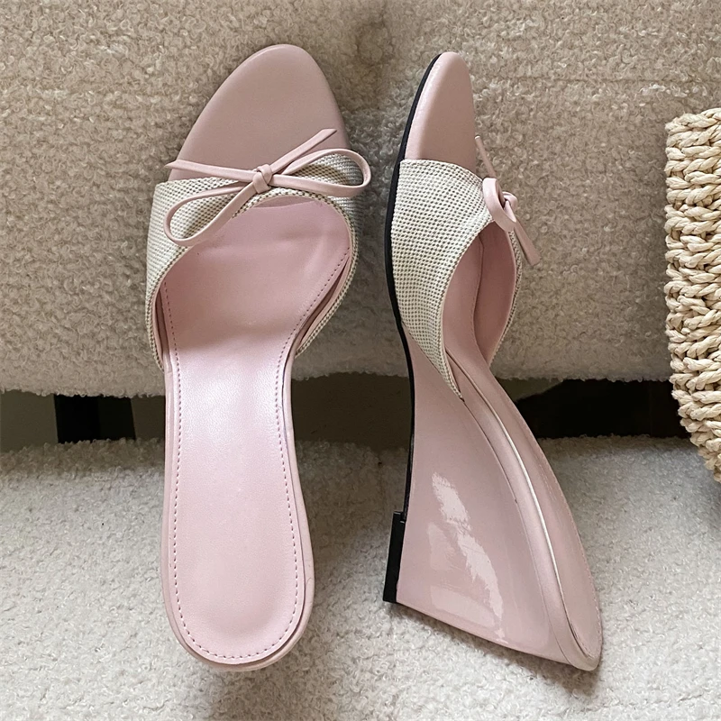 Women's Round Open Toe Rhinestone Mesh Bow Decor Wedge Slip‑On Mule Sandals, Sweet Elegant Daily Evening Footwear, Drop Shipping
Women's Round Open Toe Rhinestone Mesh Bow Decor Wedge Slip‑On Mule Sandals, Sweet Elegant Daily Evening Footwear, Drop Shipping