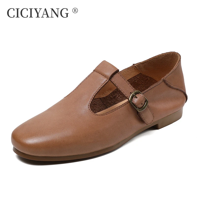 CICIYANG Women French Style Retro Single Shoes Mary Jane Genuine Leather Flats 2025 Spring Ladies Soft Soled T-strap Casual Shoe
CICIYANG Women French Style Retro Single Shoes Mary Jane Genuine Leather Flats 2025 Spring Ladies Soft Soled T-strap Casual Shoe