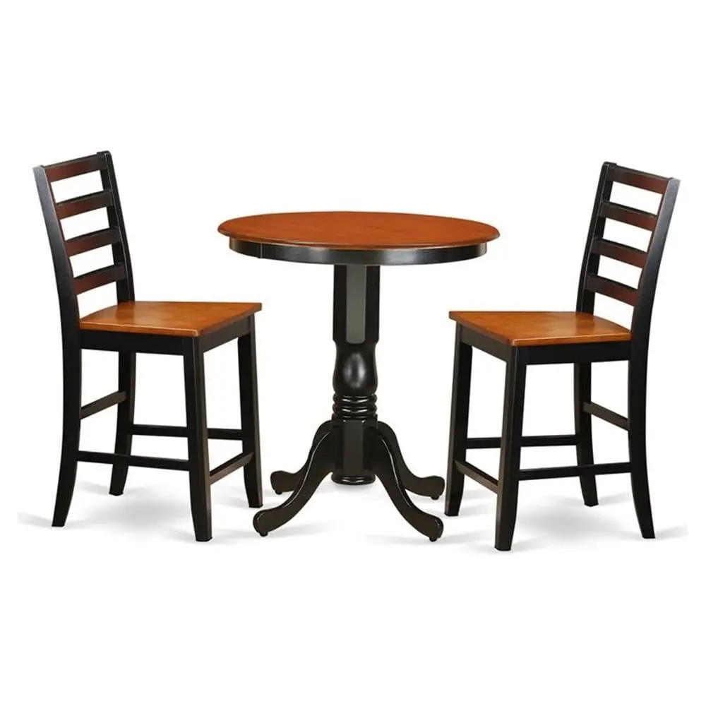 EDFA3BLKW 3 Piece Kitchen Counter Set for Small Spaces Contains a Round Dining Room Table with Pedestal and 2 Dining Chairs, 30
EDFA3BLKW 3 Piece Kitchen Counter Set for Small Spaces Contains a Round Dining Room Table with Pedestal and 2 Dining Chairs, 30