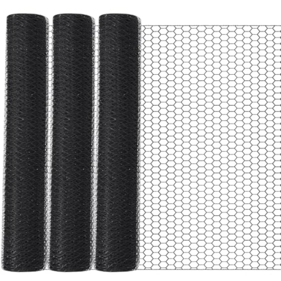 Chicken Wire Mesh Fencing for Floral Garden, 23 Gauge Black Galvanized Steel, 1 Inch Hexagonal Netting, Rust-Resistant Flexible
Chicken Wire Mesh Fencing for Floral Garden, 23 Gauge Black Galvanized Steel, 1 Inch Hexagonal Netting, Rust-Resistant Flexible