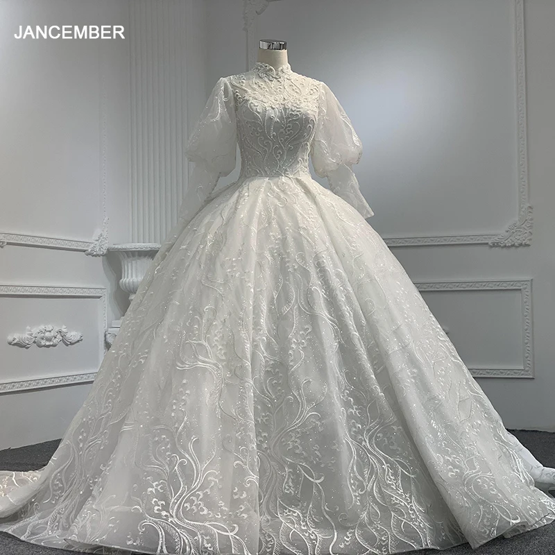Stylish Organza Long-Sleeved Long Wedding Dress Sexy Lace High-Neck Dress Classic Back Button Gown Customized Vestidos De Novia
Stylish Organza Long-Sleeved Long Wedding Dress Sexy Lace High-Neck Dress Classic Back Button Gown Customized Vestidos De Novia