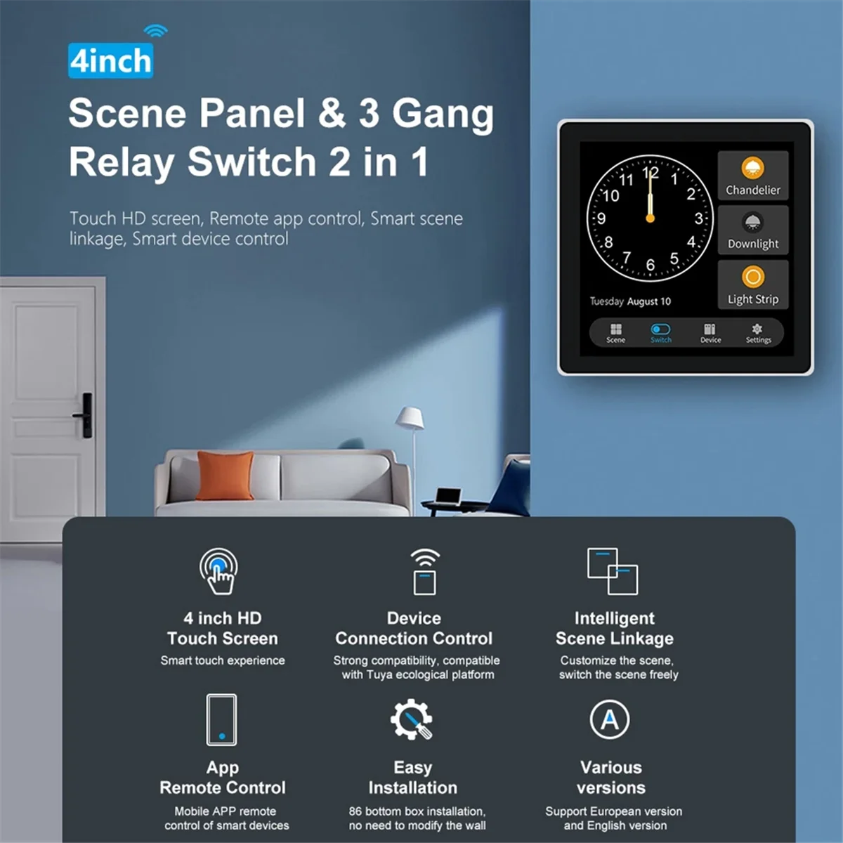 New Tuya T3E Panel Switch Touch Screen Panel EU Smart Control Panel Switch Zigbee Smart Home Wall Push Light Switch,Black
New Tuya T3E Panel Switch Touch Screen Panel EU Smart Control Panel Switch Zigbee Smart Home Wall Push Light Switch,Black