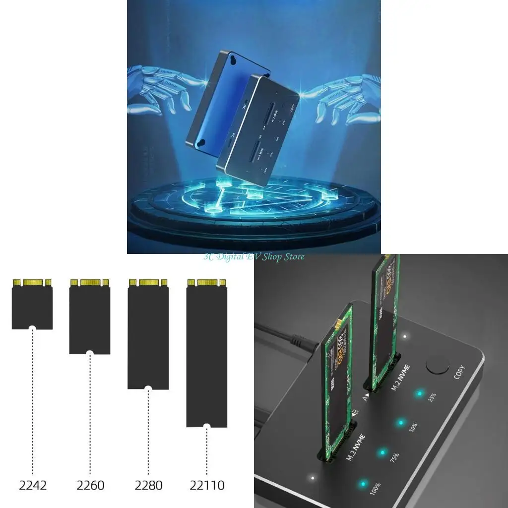 E74D for M.2 NVME Dual Bay SSD Drive Base USB3.1 Internal Duplicator Hard Drive Box 10Gbps Super Fast 2TB+2TB
E74D for M.2 NVME Dual Bay SSD Drive Base USB3.1 Internal Duplicator Hard Drive Box 10Gbps Super Fast 2TB+2TB