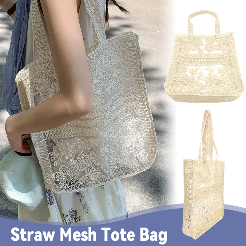 Women Fashion Woven Straw Shoulder Bag Large Capacity Mesh Tote Handbag Retro Vintage Handheld Beach Summer Holiday
Women Fashion Woven Straw Shoulder Bag Large Capacity Mesh Tote Handbag Retro Vintage Handheld Beach Summer Holiday