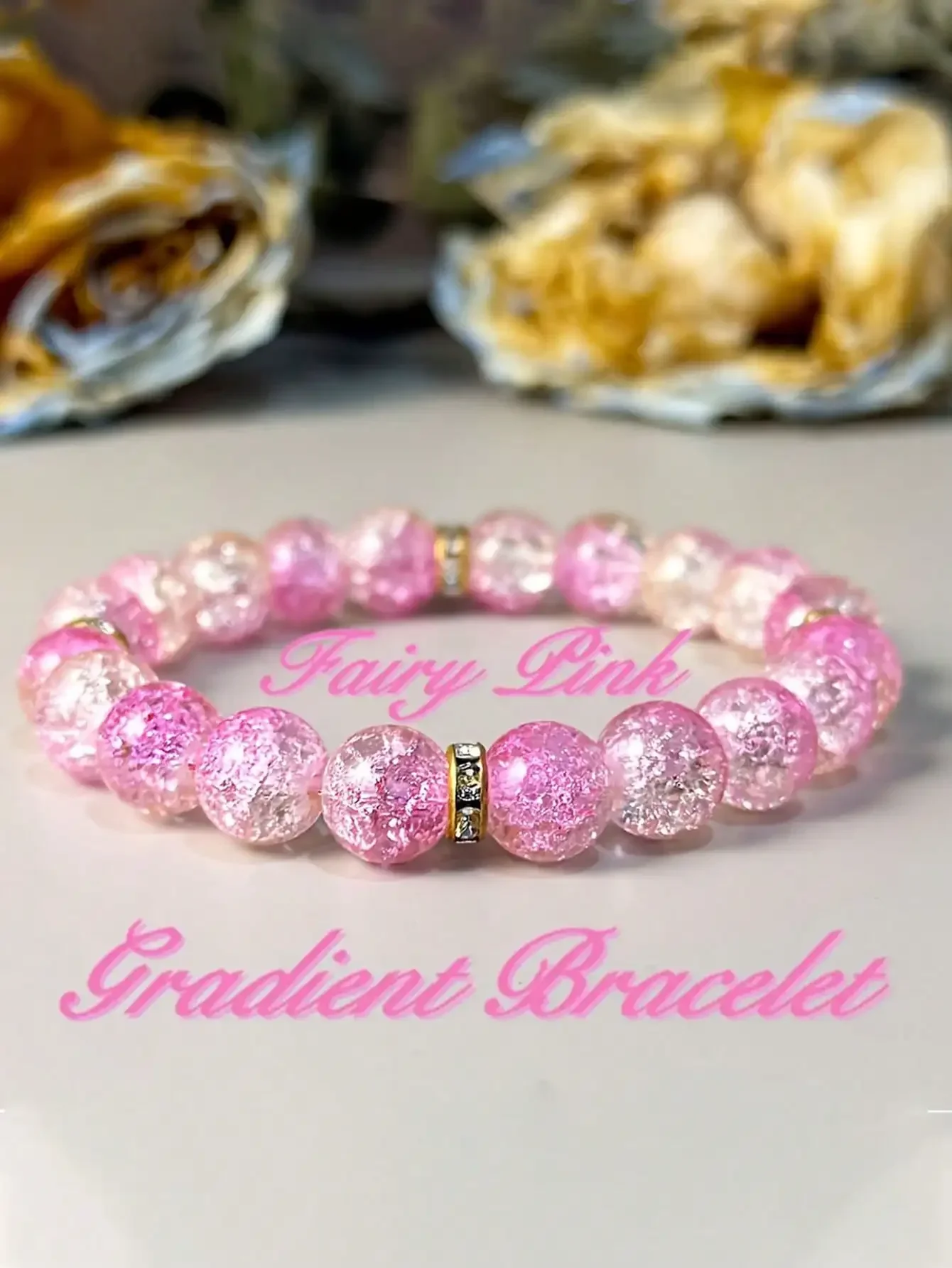 Fairy Pink Gradient Bracelet With 10mm Round Beads - Good Luck & Fortune Charm, Wishing Stone, October Birthstone, Ideal Gift
Fairy Pink Gradient Bracelet With 10mm Round Beads - Good Luck & Fortune Charm, Wishing Stone, October Birthstone, Ideal Gift
