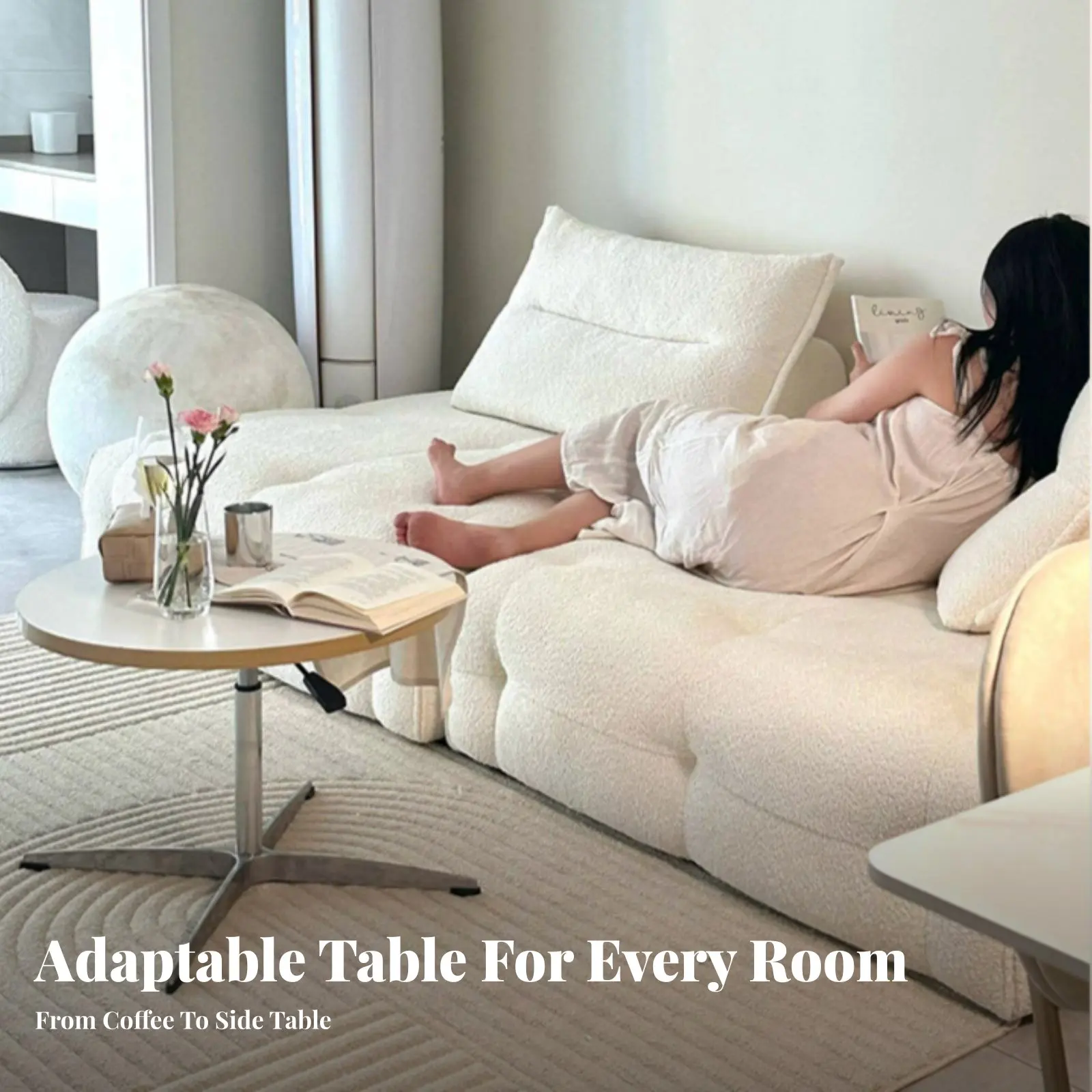 Round elevatingTop End Table Adjustable Height Living Room Furniture Movable Multi-Functional for Homeowners, Hallway
Round elevatingTop End Table Adjustable Height Living Room Furniture Movable Multi-Functional for Homeowners, Hallway