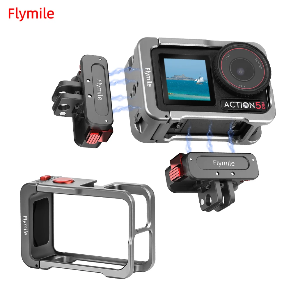 Flymile Aluminum Alloy Cage For DJI Action 5 Pro/4/3 Drop-proof Protective Frame Case Expansion Adapter Camera Accessories
Flymile Aluminum Alloy Cage For DJI Action 5 Pro/4/3 Drop-proof Protective Frame Case Expansion Adapter Camera Accessories