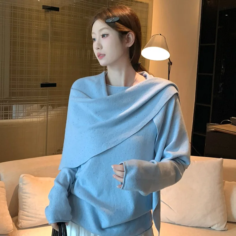 Ele Long Sve Loose Fit Sweater Spring 2026 Korean Sle Slimming Design Scarf Sle Women's Knittedwear
Ele Long Sve Loose Fit Sweater Spring 2026 Korean Sle Slimming Design Scarf Sle Women's Knittedwear