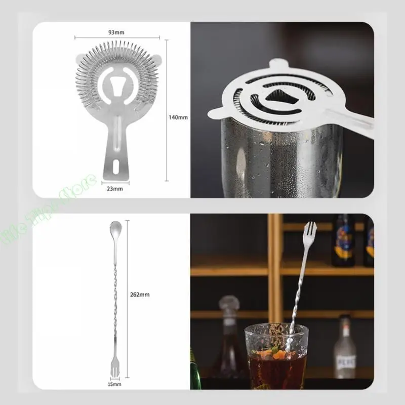 G5AB 11pcs Stainless Steel Bartender Home Bar Tool Set with Wooden Stand Cocktail Shaker Strainer Measure Cup Spoon Tongs
G5AB 11pcs Stainless Steel Bartender Home Bar Tool Set with Wooden Stand Cocktail Shaker Strainer Measure Cup Spoon Tongs