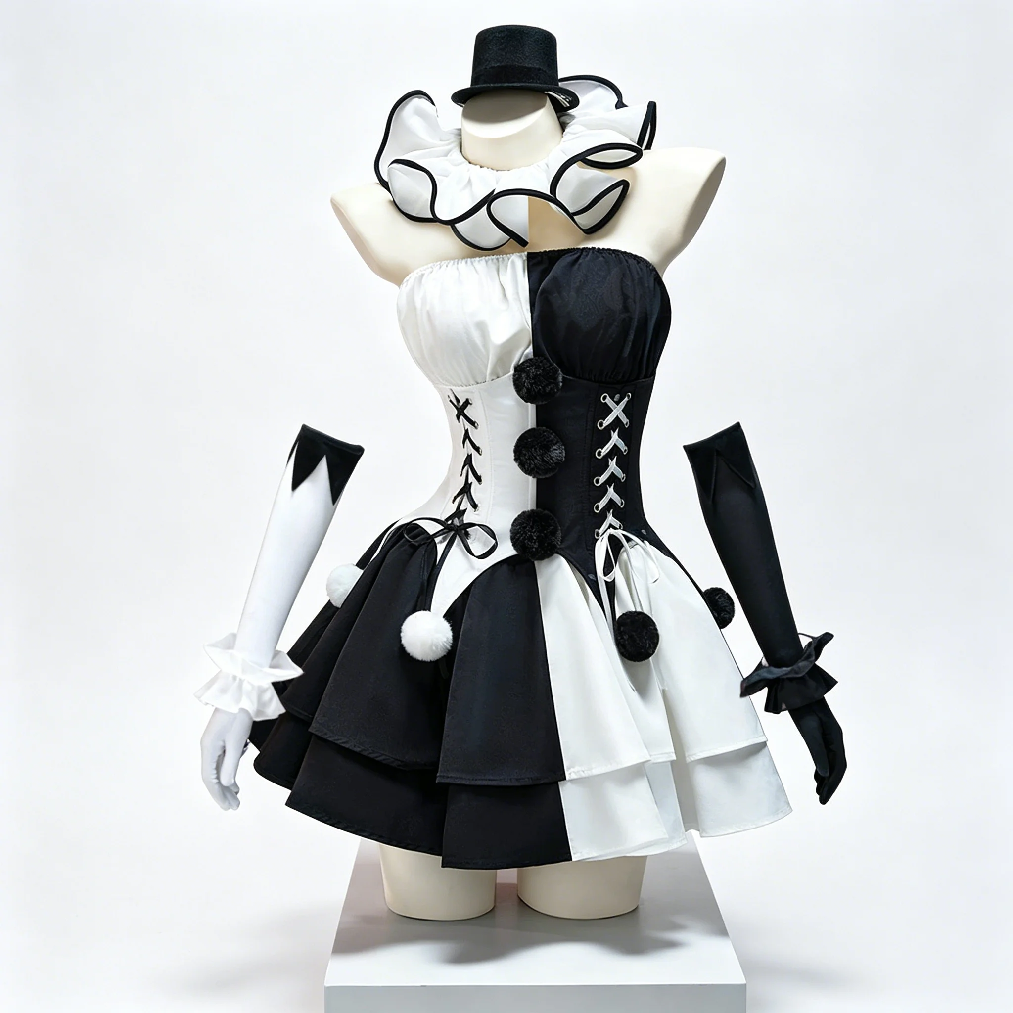 Art The Clown Gothic Black White Patchwork Dress Cosplay Costume Full Set for Women Halloween Comic Con Role Play
Art The Clown Gothic Black White Patchwork Dress Cosplay Costume Full Set for Women Halloween Comic Con Role Play