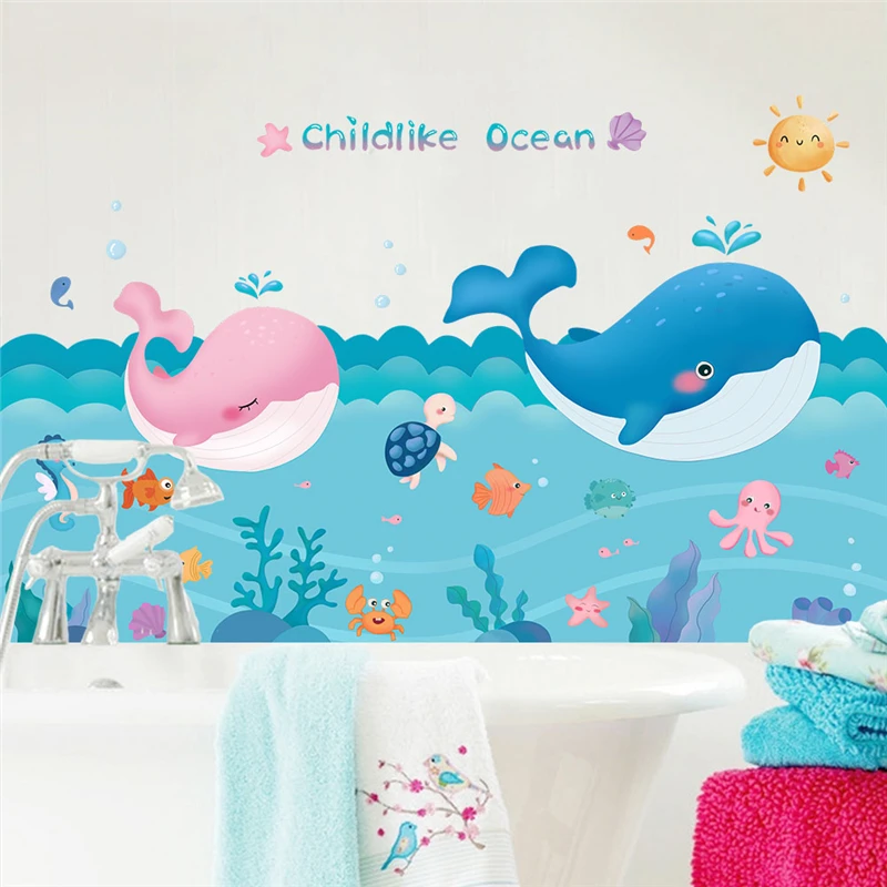 Cartoon Whale Fishes Sealife Wall Stickers For Kids Room Bathroom Decoration Diy Ocean Scenery Mural Art Home Decals Pvc Posters
Cartoon Whale Fishes Sealife Wall Stickers For Kids Room Bathroom Decoration Diy Ocean Scenery Mural Art Home Decals Pvc Posters