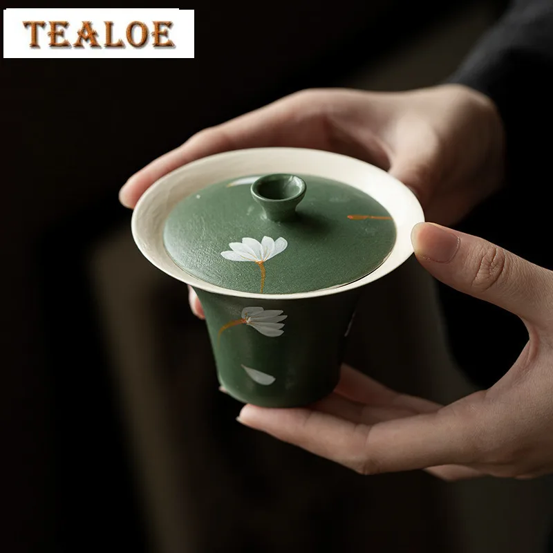 125ML Hand Drawn Galsang Flower Gaiwan Boutique Powder Yin Ink Green Tea Tureen Tea Brewing Cover Bowl For Teaware Ornaments
125ML Hand Drawn Galsang Flower Gaiwan Boutique Powder Yin Ink Green Tea Tureen Tea Brewing Cover Bowl For Teaware Ornaments
