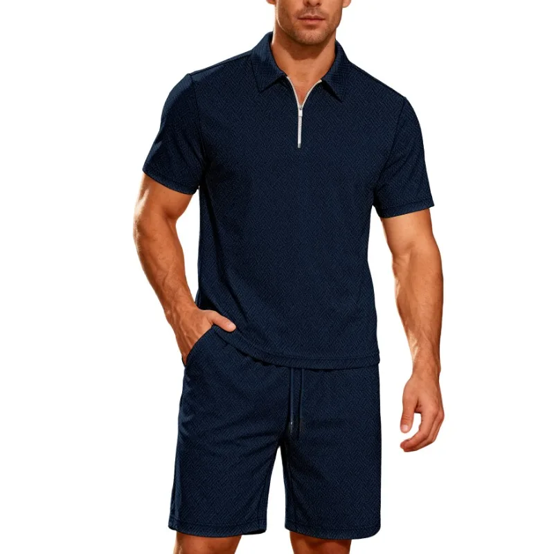Men Textured Zip Polo Two Piece Set Summer Business Casual Sports Shorts Outfit
Men Textured Zip Polo Two Piece Set Summer Business Casual Sports Shorts Outfit