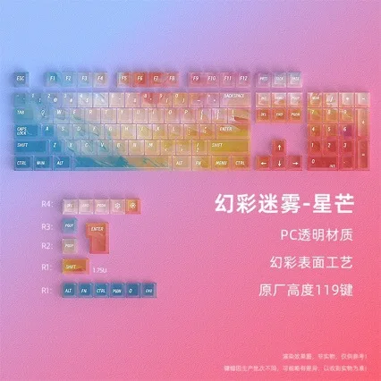 Symphony Mist Starlight Personalized Keycap PC Material Original Highly Customized Mechanical Keyboard Transparent Keycap DIY
Symphony Mist Starlight Personalized Keycap PC Material Original Highly Customized Mechanical Keyboard Transparent Keycap DIY