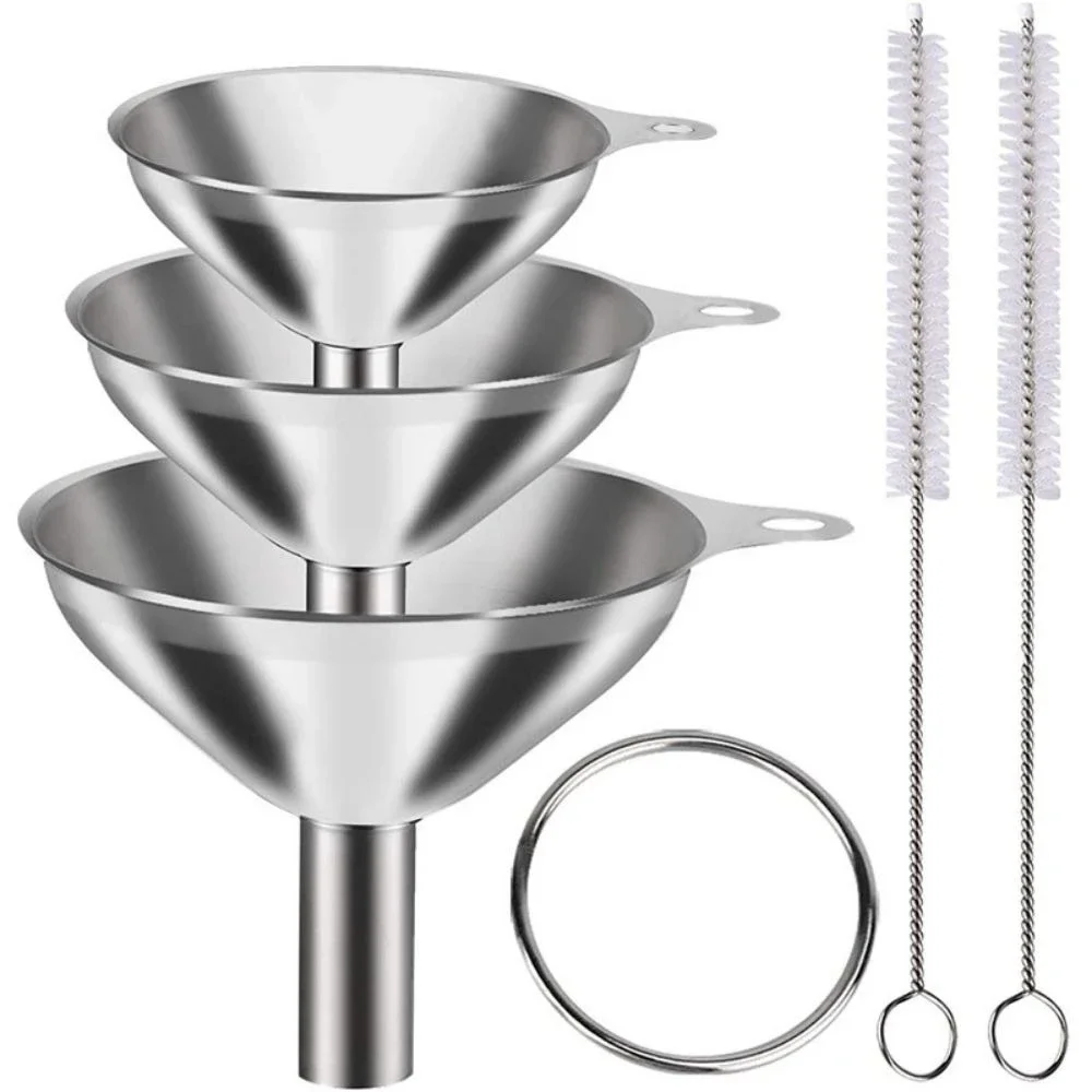 3Pcs Stainless Steel Strainer Wine Lifting Spoon Funnel Large And Small Diameter Pouring Oil Home Kitchen Scooper with brush
3Pcs Stainless Steel Strainer Wine Lifting Spoon Funnel Large And Small Diameter Pouring Oil Home Kitchen Scooper with brush