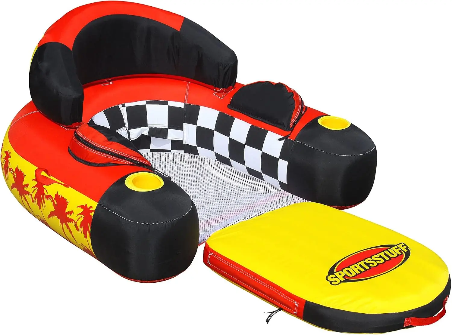 Inflatable Floating Lounge Chair with Footrest, Heavy-Duty Nylon Cover, Mesh Seat, Cup Holders & Storage
Inflatable Floating Lounge Chair with Footrest, Heavy-Duty Nylon Cover, Mesh Seat, Cup Holders & Storage