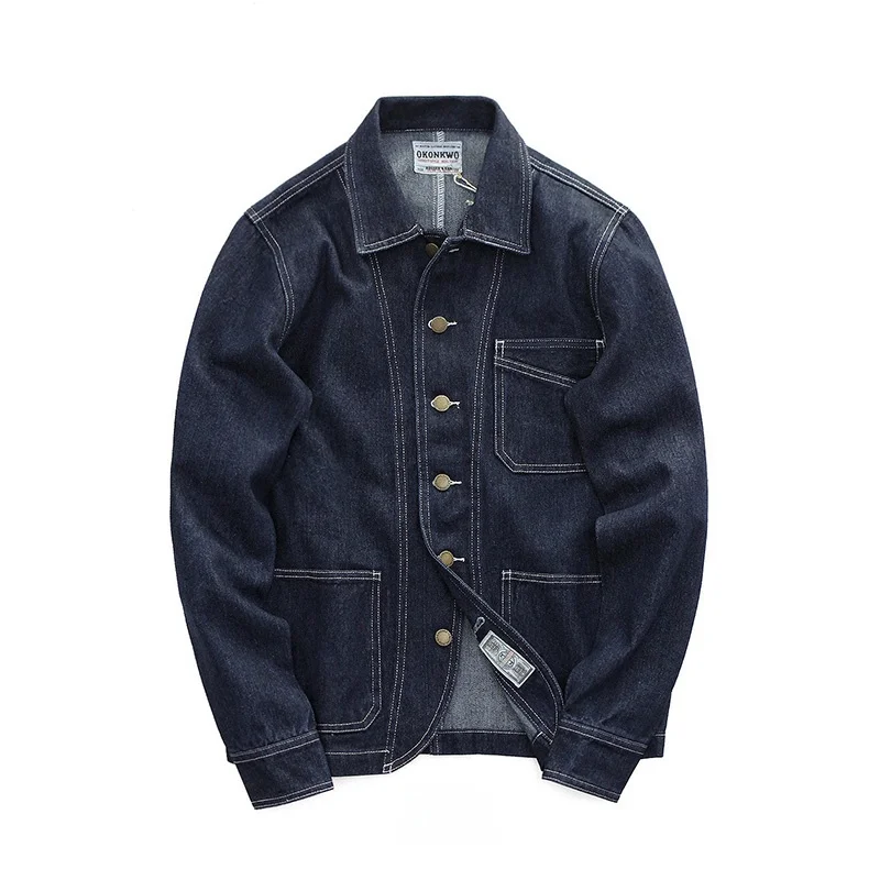 Retro Heavyweight Original Color Striped Ox irt Men's Workwear Jaet Youth Faion Long Sve Button up Casual Outerwear
Retro Heavyweight Original Color Striped Ox irt Men's Workwear Jaet Youth Faion Long Sve Button up Casual Outerwear