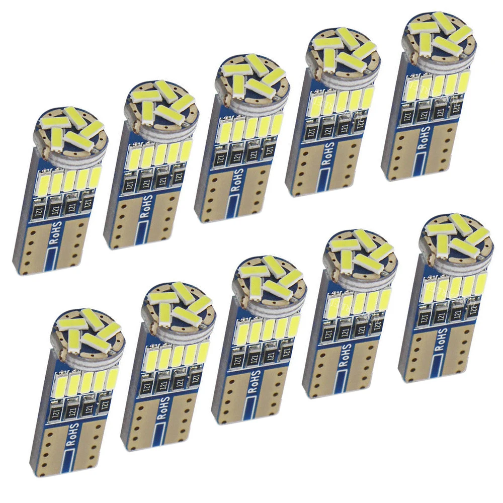 0.94*0.39 inch 10pcs T10 LED Bulbs PVB Material 6000K White License Light Bulbs Universal Car Signal Lights
0.94*0.39 inch 10pcs T10 LED Bulbs PVB Material 6000K White License Light Bulbs Universal Car Signal Lights