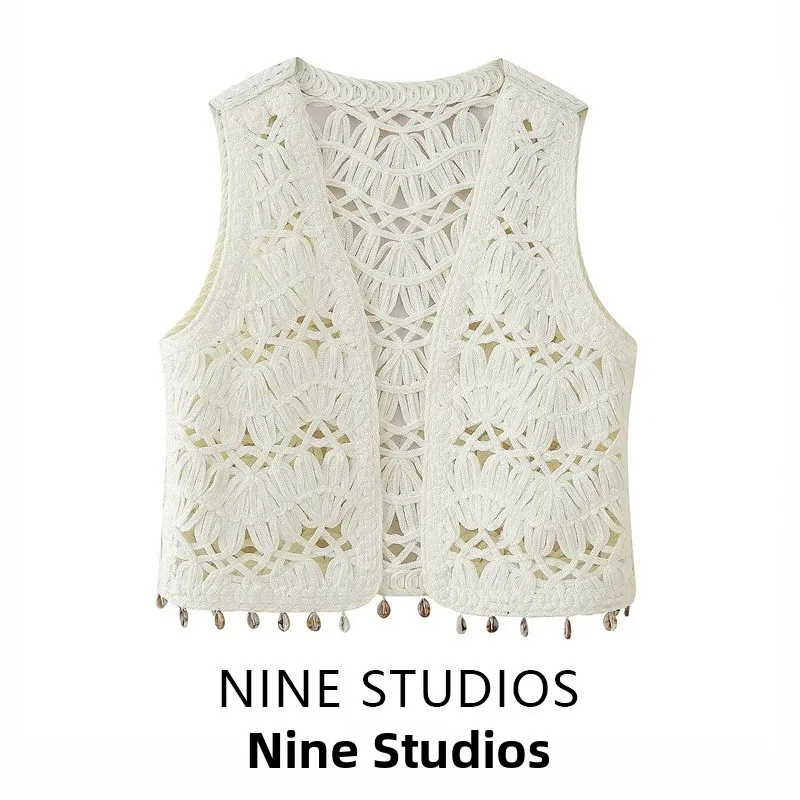 NINE ZA ell Decorated Knitwear Casual Vest Svel Top Small Jaet 242054 Women's Faion Commute Sle V-ne Pure Color
NINE ZA ell Decorated Knitwear Casual Vest Svel Top Small Jaet 242054 Women's Faion Commute Sle V-ne Pure Color