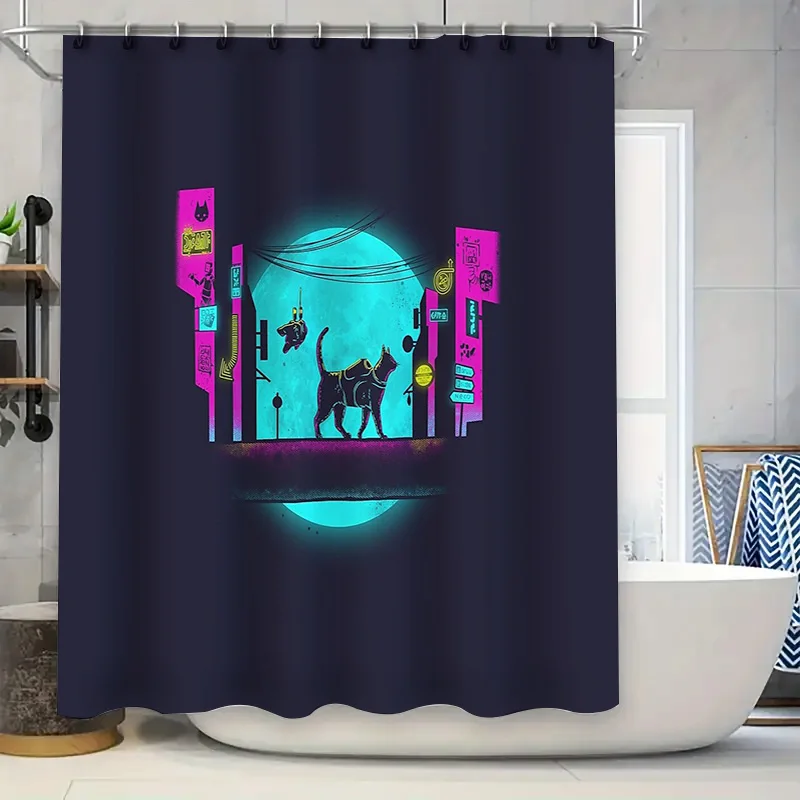 Занавеска для душа Cat Night City в стиле аниме в японском стиле, черный кот, городской пейзаж, гобелен, домашний декор, разделитель для ванной комнаты
Занавеска для душа Cat Night City в стиле аниме в японском стиле, черный кот, городской пейзаж, гобелен, домашний декор, разделитель для ванной комнаты