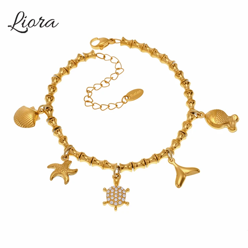 Liora Ocean Style Multiple Shape Pendant Bracelets For Women Stainless Steel Chain Charm Geometric Bracelet Women Party Jewelry
Liora Ocean Style Multiple Shape Pendant Bracelets For Women Stainless Steel Chain Charm Geometric Bracelet Women Party Jewelry
