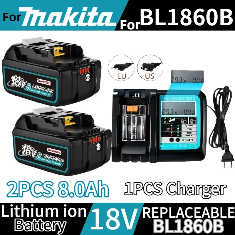 Waitley Rechargeable Li-ion BatteryFor Makita 18V 6000mAh 6.0AhPower Tools with LED Replacement BL1860B BL1860 BL1850 6.0Ah
Waitley Rechargeable Li-ion BatteryFor Makita 18V 6000mAh 6.0AhPower Tools with LED Replacement BL1860B BL1860 BL1850 6.0Ah