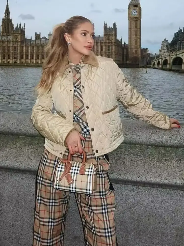 HH Women Casual Contrast Color Quilted Coat Single-Breasted Long Sleeve Jacket Elegant Woman Autumn Winter Maternity Outwear
HH Women Casual Contrast Color Quilted Coat Single-Breasted Long Sleeve Jacket Elegant Woman Autumn Winter Maternity Outwear