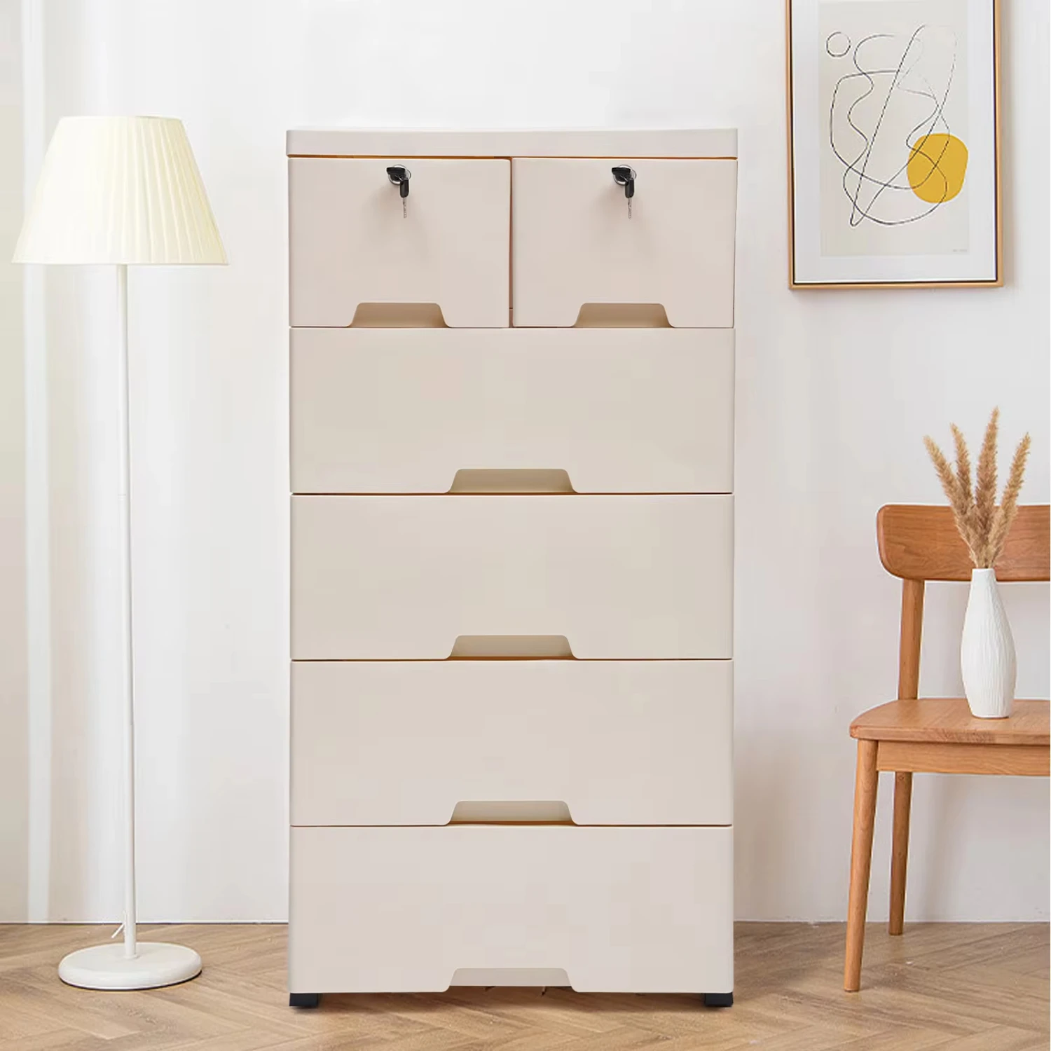 New Beige Drawers 6 Chest Movable Nightstand Closet Tower Closet Bedroom
New Beige Drawers 6 Chest Movable Nightstand Closet Tower Closet Bedroom
