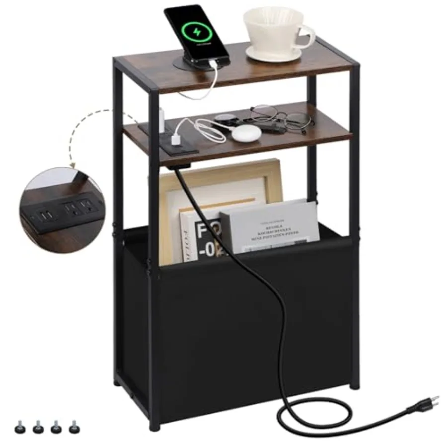 Narrow Side Table Night Stand with Charger Station Storage Bag and Sturdy SpaceSaving Design Skinny End Table for Living Room B
Narrow Side Table Night Stand with Charger Station Storage Bag and Sturdy SpaceSaving Design Skinny End Table for Living Room B