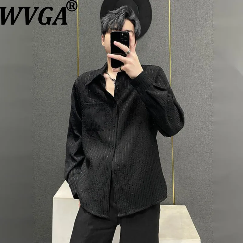 WVGA Spring Summer New Man's Tide Trendy Long Sleeve Shirt Niche Casual Sequins Padded Shoulder Turn-Down Collar Tops Ins W19765
WVGA Spring Summer New Man's Tide Trendy Long Sleeve Shirt Niche Casual Sequins Padded Shoulder Turn-Down Collar Tops Ins W19765