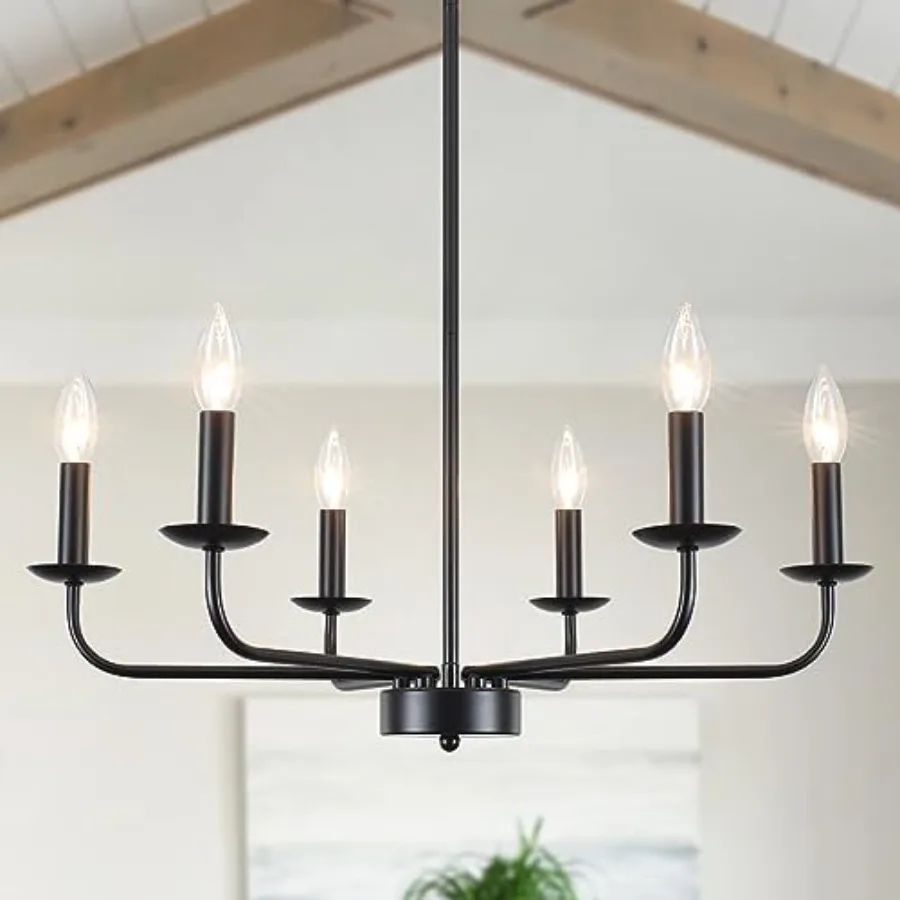 Matte Black Chandelier Modern Farmhouse Candle Ceiling Light 24inch Contemporary 6 Lights Pendant Light Fixtures for Bedroom Li
Matte Black Chandelier Modern Farmhouse Candle Ceiling Light 24inch Contemporary 6 Lights Pendant Light Fixtures for Bedroom Li
