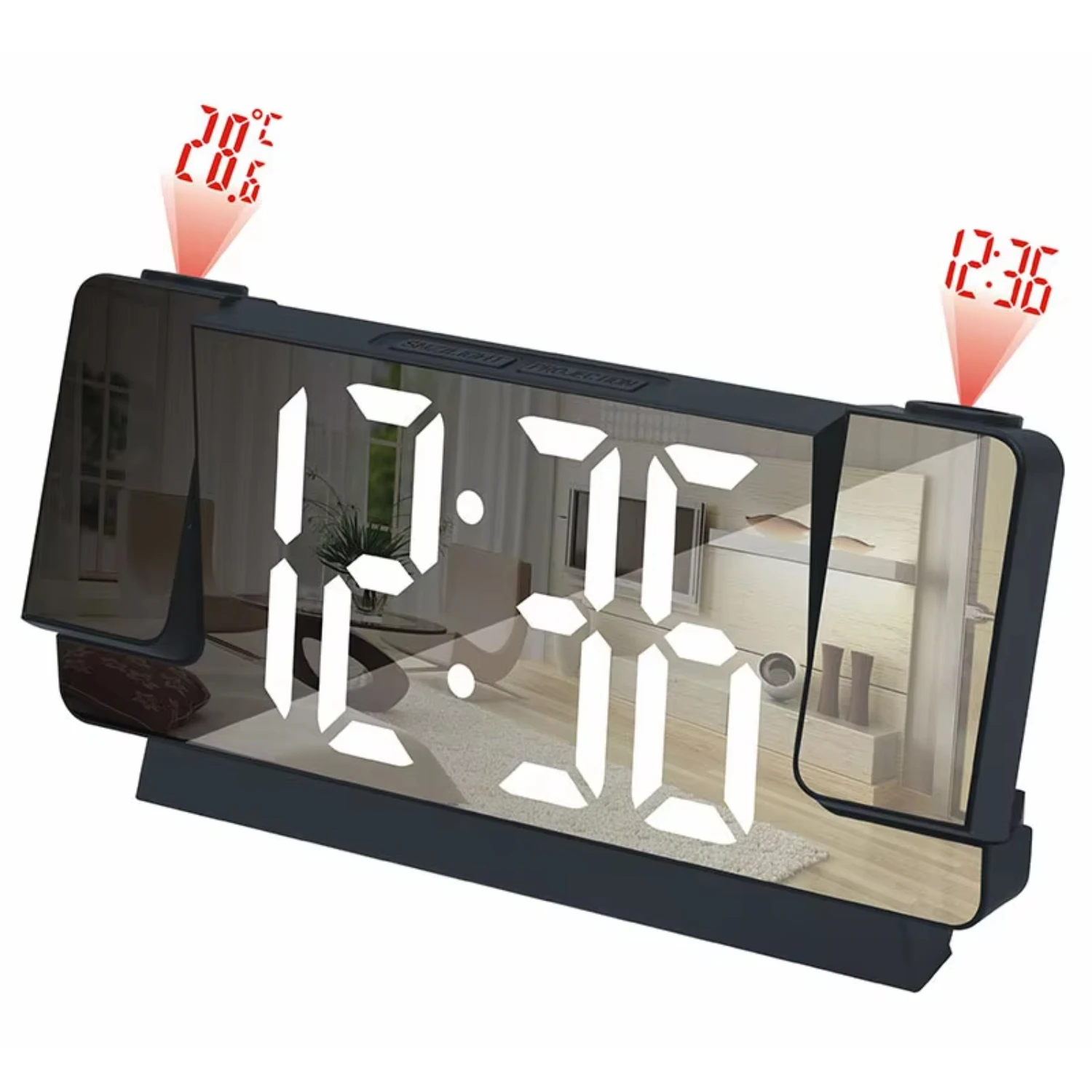 180° Rotation Projection Alarm Clock Time Temperature Projector Date Night Snooze Table Clock 12/24H USB Plug-in Clock
180° Rotation Projection Alarm Clock Time Temperature Projector Date Night Snooze Table Clock 12/24H USB Plug-in Clock