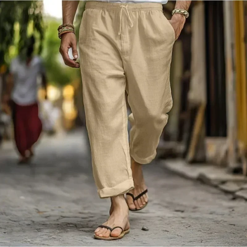 S-5XL Men's Trousers Causal Sumer Male Long Trousers Drawstring Elastic Straight Pants for Men Solid Color Breathable Pants
S-5XL Men's Trousers Causal Sumer Male Long Trousers Drawstring Elastic Straight Pants for Men Solid Color Breathable Pants