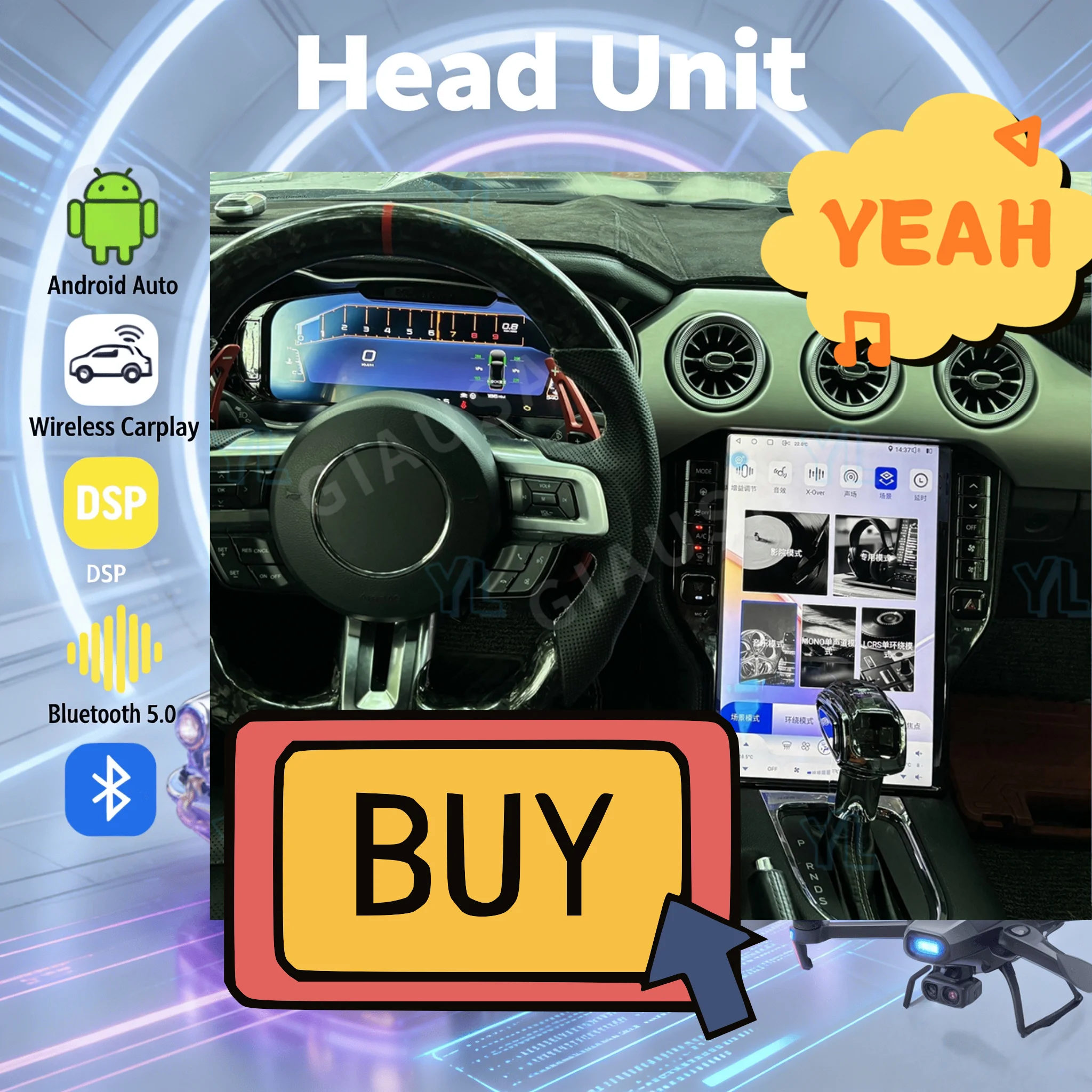 14,5-дюймовый мультимедийный GPS-экран с Carplay и Android 13.0 для Ford Mustang 2015-2023, автомагнитола и цифровая приборная панель
14,5-дюймовый мультимедийный GPS-экран с Carplay и Android 13.0 для Ford Mustang 2015-2023, автомагнитола и цифровая приборная панель