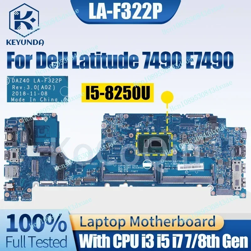 NEW LA-F322P For Dell Latitude 7490 E7490 Laptop Motherboard 0R462V 0NFCCJ 0PP44F DAZ40 LA-F321P Mainboard W/i3 i5 i7 CPU Tested
NEW LA-F322P For Dell Latitude 7490 E7490 Laptop Motherboard 0R462V 0NFCCJ 0PP44F DAZ40 LA-F321P Mainboard W/i3 i5 i7 CPU Tested
