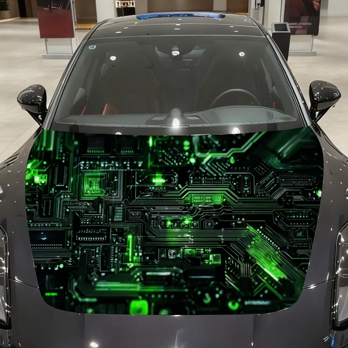 Green Flame Cyber Circuit Matrix Car Vinyl Wrap, PVC Material Waterproof Car Hood Sticker, Self-Adhesive Scratch-Resistant Stick
Green Flame Cyber Circuit Matrix Car Vinyl Wrap, PVC Material Waterproof Car Hood Sticker, Self-Adhesive Scratch-Resistant Stick