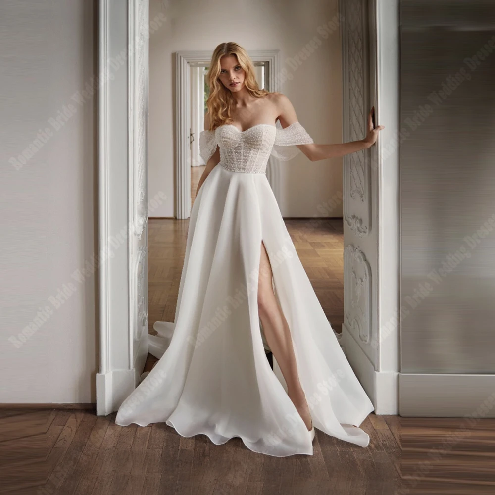 Elegant Sleeveless Women Wedding Dresses Off The Shoulder A-Line Bridal Gowns Princess Beach Party Vestidos De Novias Customized
Elegant Sleeveless Women Wedding Dresses Off The Shoulder A-Line Bridal Gowns Princess Beach Party Vestidos De Novias Customized