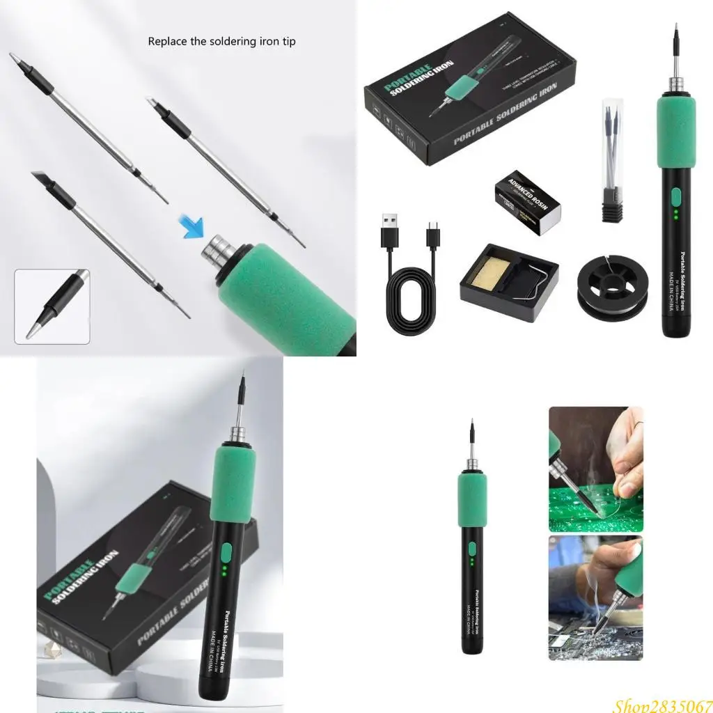 Cordless 15W USB Soldering Iron Pen Compact Welding Tool Set with 3Pcs Iron Head 831F
Cordless 15W USB Soldering Iron Pen Compact Welding Tool Set with 3Pcs Iron Head 831F