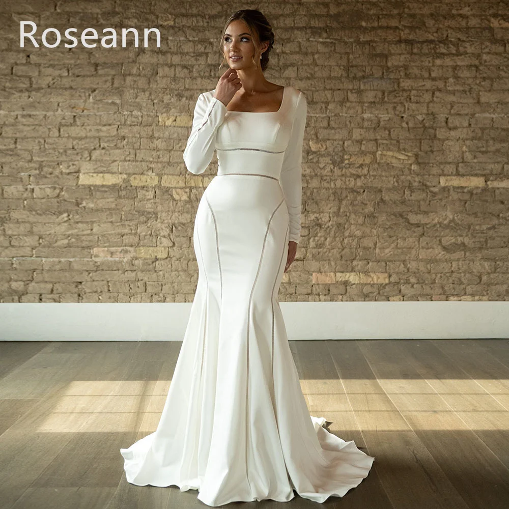Muslim Fashion Mermaid Wedding Dresses Draped Pleat 2023 New Square Brush Train Vertically Satin Bride Gown robe de mariée
Muslim Fashion Mermaid Wedding Dresses Draped Pleat 2023 New Square Brush Train Vertically Satin Bride Gown robe de mariée