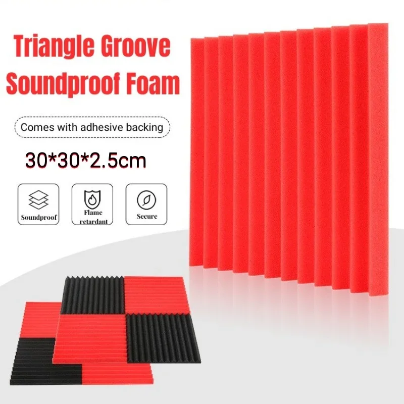 1-12pcs Sound Absorbing Foam Panels Self Adhesive Wall Stickers Triangle Groove High Density Flame Retardant Soundproof Cotton
1-12pcs Sound Absorbing Foam Panels Self Adhesive Wall Stickers Triangle Groove High Density Flame Retardant Soundproof Cotton