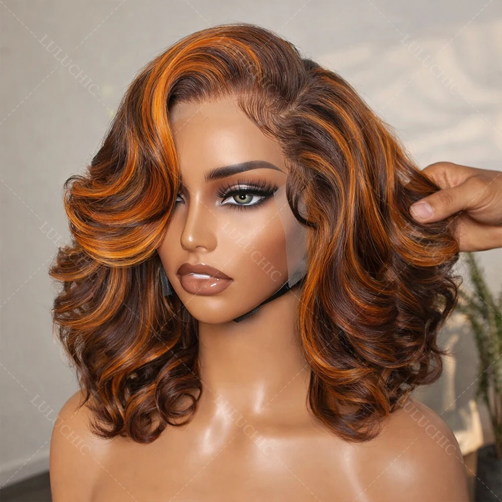 Loose Body Wave Lace Bob Wig Upgrade 13x4 Lace Wig Human Hair Brown Mix Ginger Highlight 200% Density 5x5 Lace Glueless Wigs
Loose Body Wave Lace Bob Wig Upgrade 13x4 Lace Wig Human Hair Brown Mix Ginger Highlight 200% Density 5x5 Lace Glueless Wigs