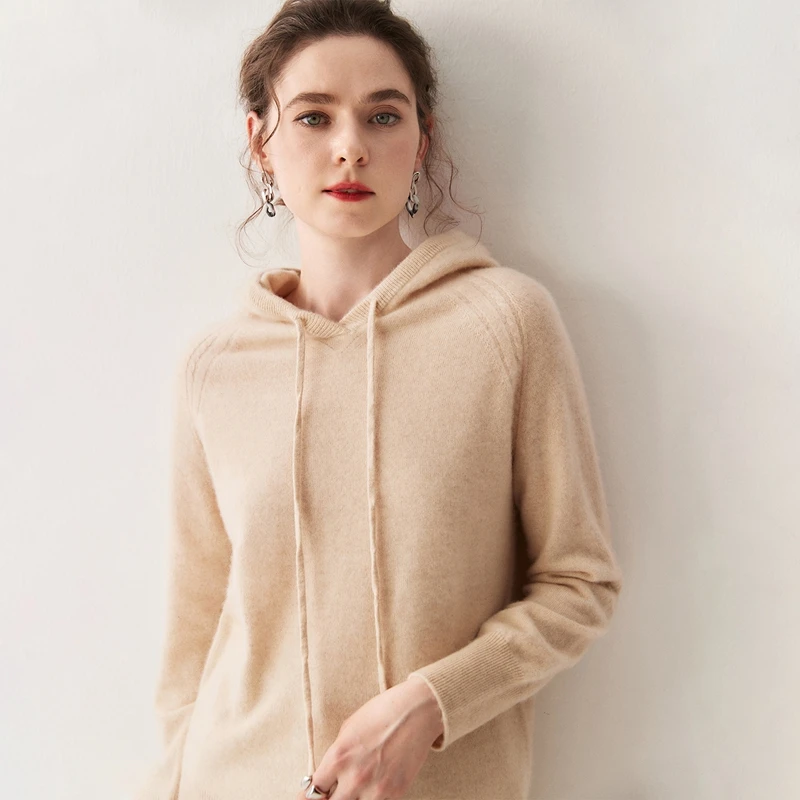 High Quality Pure Colors Cashmere Hoodie Spring Autumn Winter Women Fashion Pullovers Knitted Cashmere Sweater Lady Big Size
High Quality Pure Colors Cashmere Hoodie Spring Autumn Winter Women Fashion Pullovers Knitted Cashmere Sweater Lady Big Size