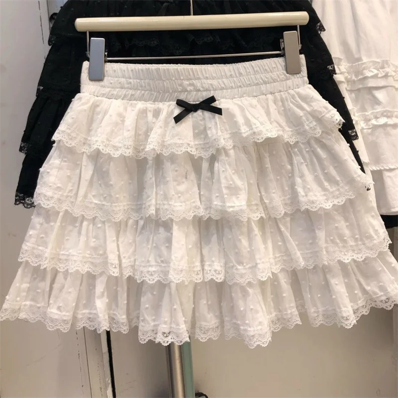 Women Summer Bow Lace Cake Sweet Tulle Short Skirt Black White A-line High Waist Mini Tutu Skirt
Women Summer Bow Lace Cake Sweet Tulle Short Skirt Black White A-line High Waist Mini Tutu Skirt