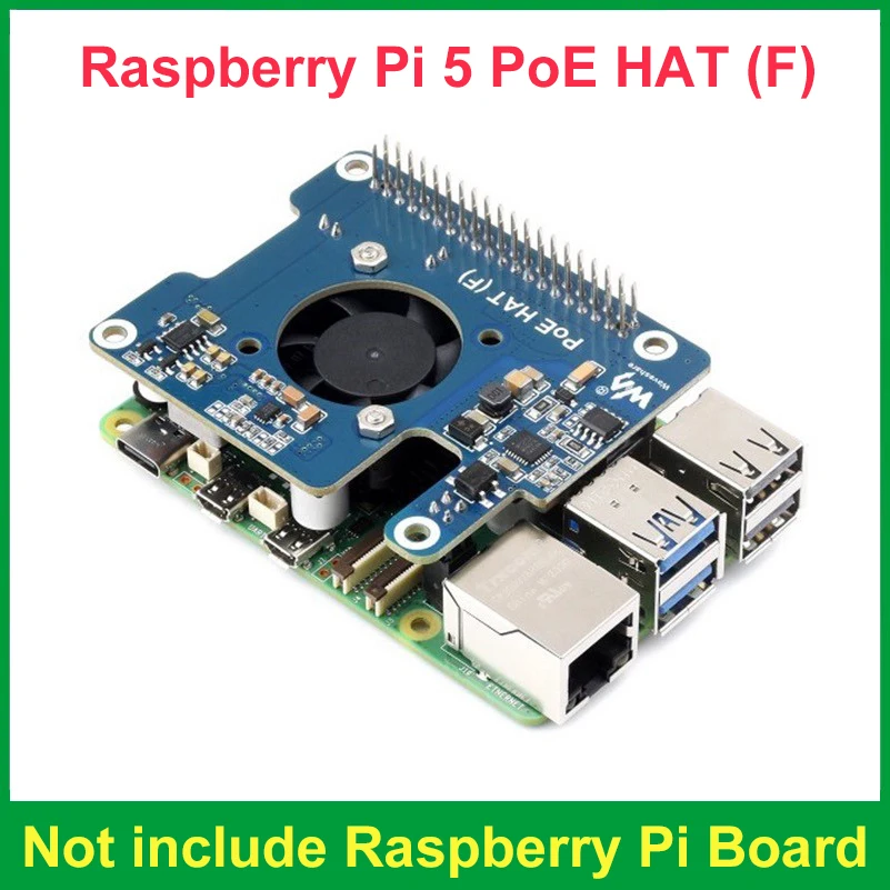 Raspberry Pi 5 PoE HAT Power Over Ethernet HAT With Onboard Cooling Fan Support 802.3af/At Network Standard
Raspberry Pi 5 PoE HAT Power Over Ethernet HAT With Onboard Cooling Fan Support 802.3af/At Network Standard