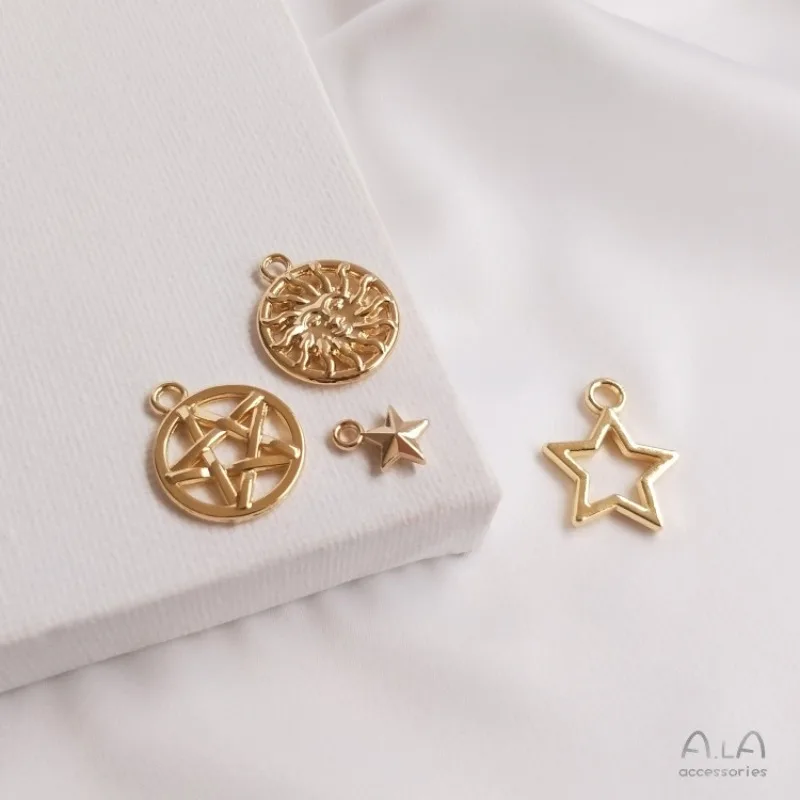 14K Gold Color Pentagram & Hexagram Star Pendants DIY Bracelet Necklace Jewelry Making Accessories
14K Gold Color Pentagram & Hexagram Star Pendants DIY Bracelet Necklace Jewelry Making Accessories