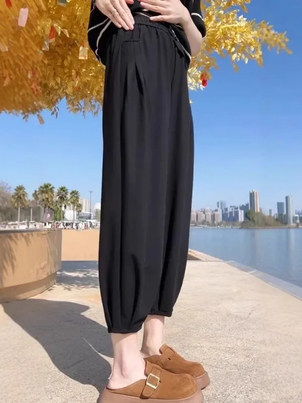 Black Nine-Tenths Harem Pants Women Summer plus Size High Waist Slimming Short Casual Carrot Pants Korean Style Loose Fit
Black Nine-Tenths Harem Pants Women Summer plus Size High Waist Slimming Short Casual Carrot Pants Korean Style Loose Fit