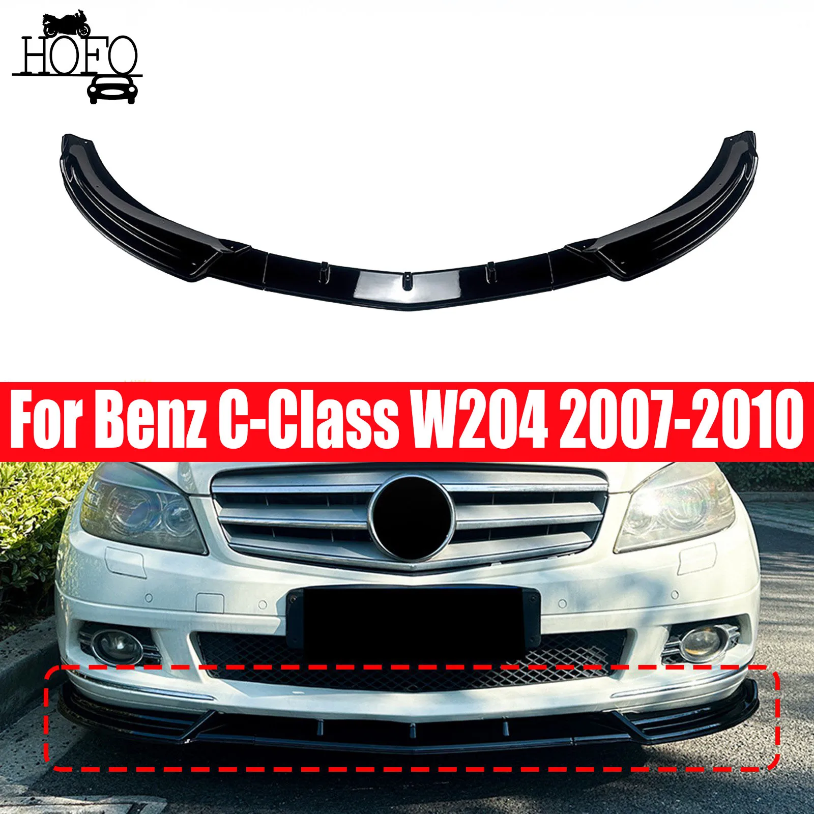 Glossy black Car Front Bumper Splitter Diffuser Deflector Guard Spoiler Lower Chin For Benz C-Class W204 2007-2010 base version 
Glossy black Car Front Bumper Splitter Diffuser Deflector Guard Spoiler Lower Chin For Benz C-Class W204 2007-2010 base version