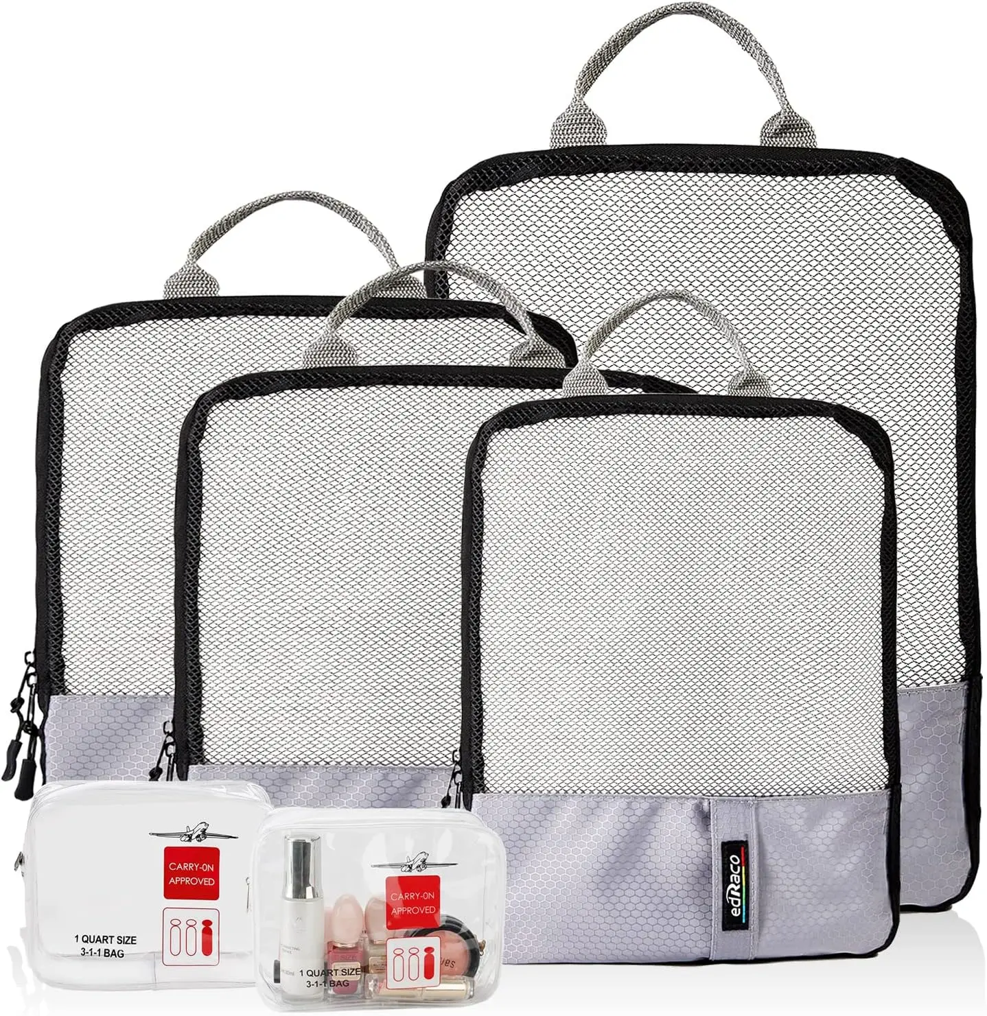 Compression Packing Cubes 6-Piece Set with Toiletry Bag for Travel, Expandable Luggage Organizer
Compression Packing Cubes 6-Piece Set with Toiletry Bag for Travel, Expandable Luggage Organizer